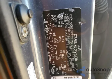 2011 Kia Sportage Ex из США, поврежденный, VIN KNDPC3A24B7109921